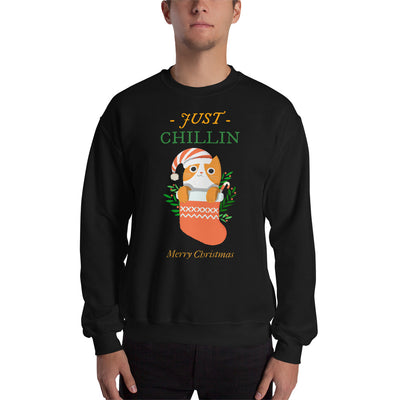 Just Chillin Christmas Cat Unisex Sweatshirt