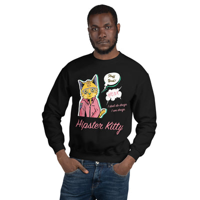 Hipster Kitty Unisex Sweatshirt