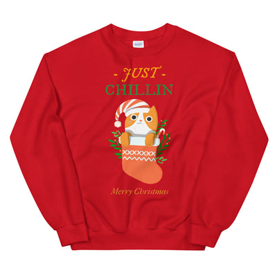 Just Chillin Christmas Cat Unisex Sweatshirt