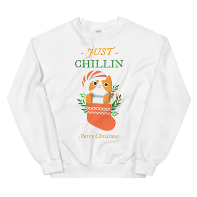 Just Chillin Christmas Cat Unisex Sweatshirt