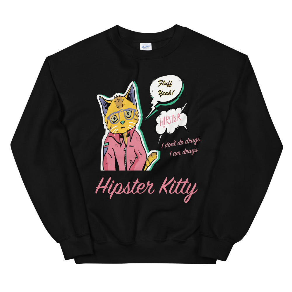 Hipster Kitty Unisex Sweatshirt