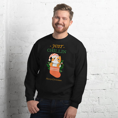 Just Chillin Christmas Cat Unisex Sweatshirt