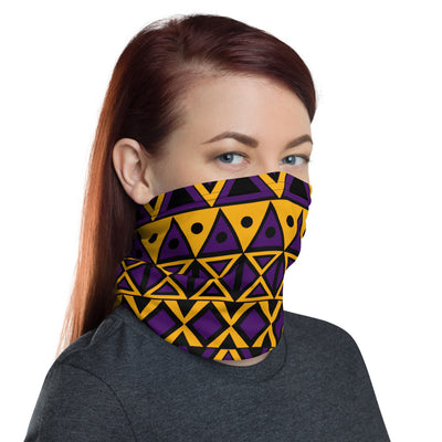 Purple and Gold Tribal Pattern Face Cover