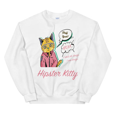 Hipster Kitty Unisex Sweatshirt