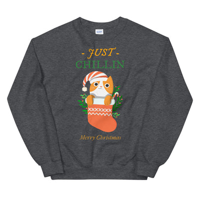 Just Chillin Christmas Cat Unisex Sweatshirt