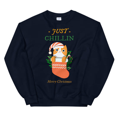 Just Chillin Christmas Cat Unisex Sweatshirt